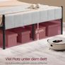 Sturdy Double Bed Frame with Foam Headboard and Underbed Storage Image 5