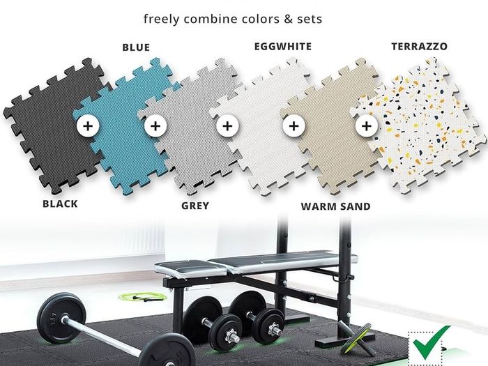 FREE P&P Interlocking Soft Foam Floor Mat - 18 Pieces Protective Gym Flooring Set, Exercise Mats EVA Puzzle Rubber Tiles, Ground Surface Protection Workout Underlay Matting Sports Pool Home Fitness Garage
