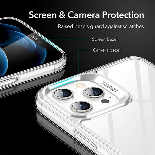 lass Case Compatible with iPhone 12 Pro Max Scratch-Resistant Tempered Glass Shock-Absorbing Flexible Frame Clear