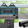 Festival Trolley on Wheels, Morpilot Folding Camping Cart 150L Foldable Garden Wagon with Adjustable Handle Collapsible Foldable Trollys for Beach Picnic Shopping Fishing Outdoor Image 6