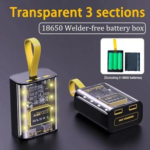 3x 18650 Power Bank Cases Battery Storage Box Night Light Dual USB Charge DIY Shell for iPhone Xiaomi 18650 Battery Storage Box