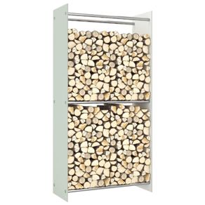 Firewood Rack White 80x35x160 cm Glass