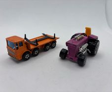 Vintage Matchbox Super Fast Mod Tractor and Pipe truck