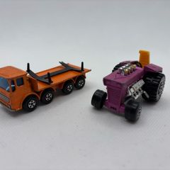 Vintage Matchbox Super Fast Mod Tractor and Pipe truck