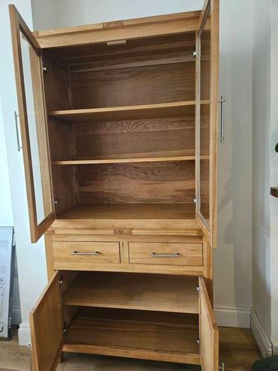 Solid oak display cabinet/ dresser