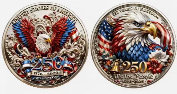 Commemorative Coin 250Th Anniversary USA Independence Day, New.