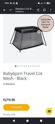 babybjorn travel cot excellent