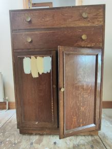 Vintage wooden tallboy cabinet