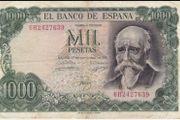 Banknote 1971 SPAIN 1000 PESETAS Jose Echegaray