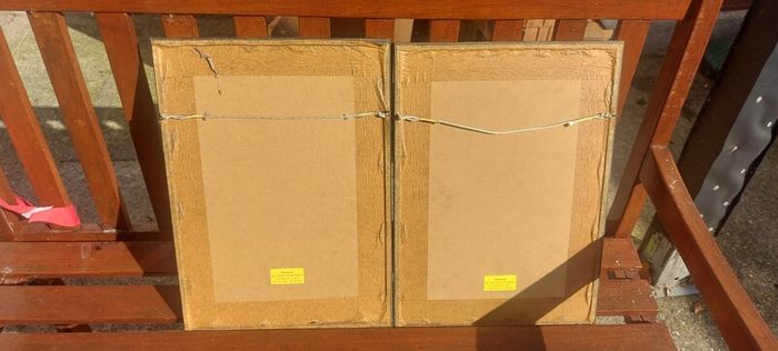 2 x framed safety pictures for ESB illustrated images,,,buyer collects, nice for any advertising wall display,,one glass broke on one picture,but can be easy replace ,,sold as seen,I reckon 80s 90s