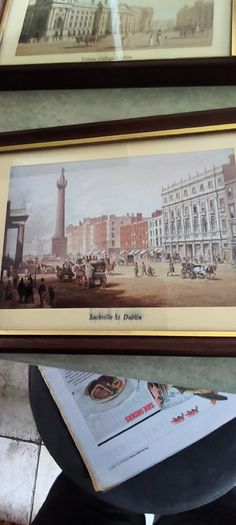Set of  4 small framed pictuer of  Dublin different scenes.