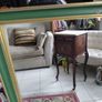 Vintage wall mirror in a green gold trimmed frame 1950s Image 2