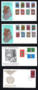 1979-81 Guernsey 1/2p - UK5 Coins Definitive Stamps Set First Day Cover (FDC)
