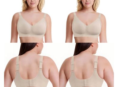 Brand New SHEKINI Seamless Bra No Underwire Bralette Soft V-Neck Sleep Bra
