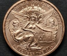 1 Avdp Oz Copper Remember the Alamo Round