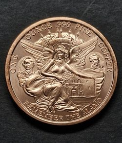 1 Avdp Oz Copper Remember the Alamo Round