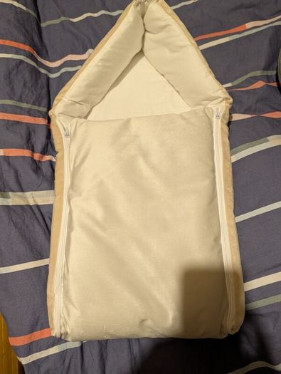 Soft Plush Baby Swaddle Nest  Newborn Sleeping Envelope Pod Beige