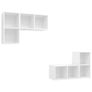 Wall-mounted TV Cabinets 4 pcs White Chipboard Image 4