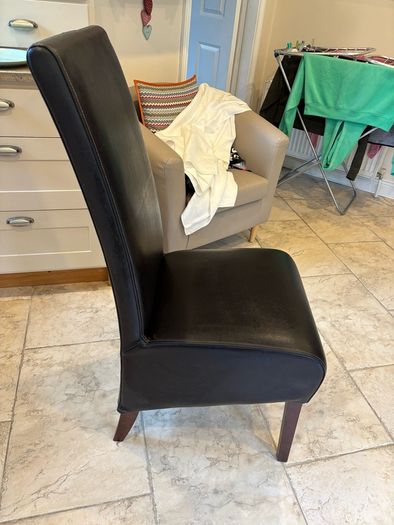 Six leather dining leather chairs