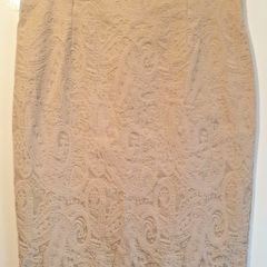 BSB Collection Womens Cream Skirt Lined Size 46 UK14 Pattern 32" Waist CAN POST