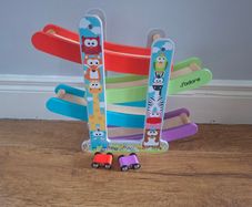 J'adore Wooden Animal Race Track and Cars Playset