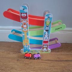 J'adore Wooden Animal Race Track and Cars Playset