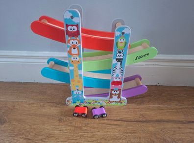 J'adore Wooden Animal Race Track and Cars Playset