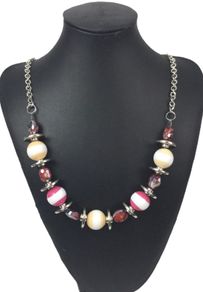 SALOOS candy stripe necklace BNWTS