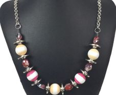 SALOOS candy stripe necklace BNWTS