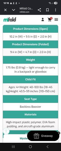 mifold Car Seat