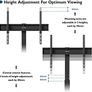 Universal Floor TV Stand for 30-70 inch LED OLED LCD Plasma Flat Curved Screens, Height Adjustable Tall TV Stand with 2-Tier Tempered Glass Shelves up to 40KG, Max VESA 600x400mm (FREE POSTAGE) Image 2