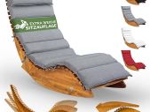 Sun Lounger with Cushion FSC Certified Swing Lounger Set for Balcony, 195 x 60 cm