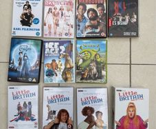 DVD bundle including Little Britain box set (series 1-3), Ice age 2, An idiot abroad, Shrek 2, Des Bishop live, Tim Burtons Corpse Bride, The Hangover and Sex in the city The Movie.