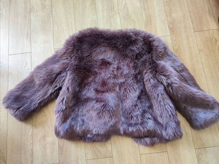 Brand New Fur Faux coat jacket burgundy purple M&S Sienna Miller Size 16