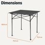 Camping Table, Tall, 70.4 cm W x 70.4 cm (D) x 69.9 cm H Black Image 2