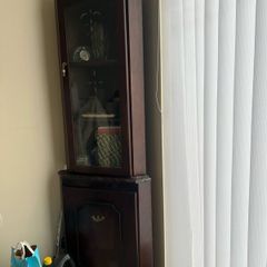 Two Brown Corner Shelves
