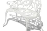 Garden Bench 100 cm Cast Aluminium White