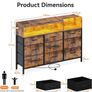 Chest of Drawers Bedroom, Dresser Cabinet with 2 Sockets, 2 USB Ports and 10 Colored LED Strips Image 2
