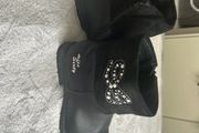 Miss Sixty black boots with burtterfly detail