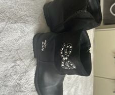 Miss Sixty black boots with burtterfly detail