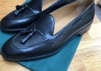Moira Spanish Tassel Loafers Black Calf Size 44