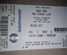 Take That Concert Tickets