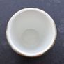 Vintage ARKLOW 1 Egg cup and 3 Saucer's white with Golden Flower Leaf Pattern Image 5
