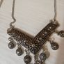 DesignSix London Statement Stone Necklace Large Shiny Silver Curb Chain New With Tags Image 6