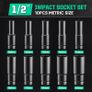 Deep Impact Socket Set 11PCS 1/2 Inch Socket Set 10mm-24mm with Extension Bar and Storage Case for Automotive DIY Repair Image 3