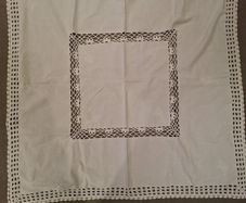 Vintage White Embroidered Taclecloth 85cm x 85cm