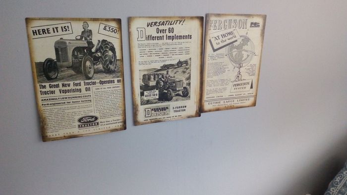 Vintage tractor advertising posters