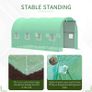 4x2 m Polytunnel Walk-in Greenhouse with Zip Door and Windows-Green (FREE SHIPPING) Image 8