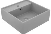 Luxury Basin Overflow Square Matt Light Grey 41x41 cm Ceramic