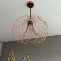 2 sides tables, two lamps and light shade